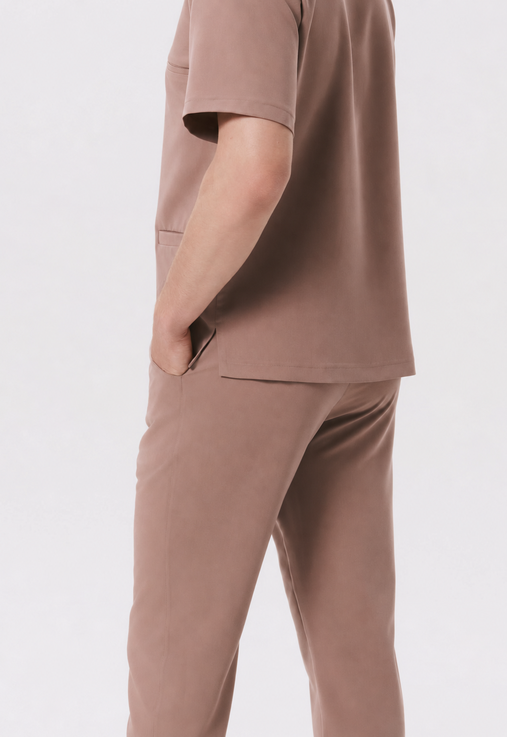Heren medische jogger Leo, kleur amandel, zijkant
